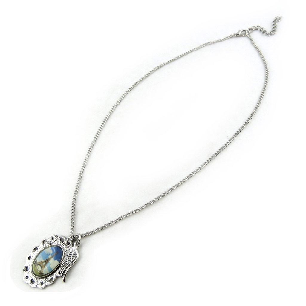 Les Trésors De Lily [N1661] - Дизайнерское колье 'Эйфелева башня' сине-серебристое
