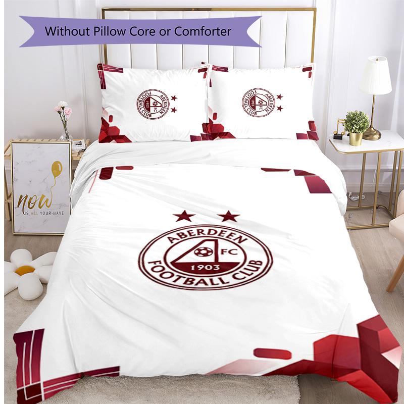 Aberdeen FC Printed 3PCS Bedding Set Breathable Duvet Cover with Pillowcases Decorative Bed Linen for Bedroom Home
