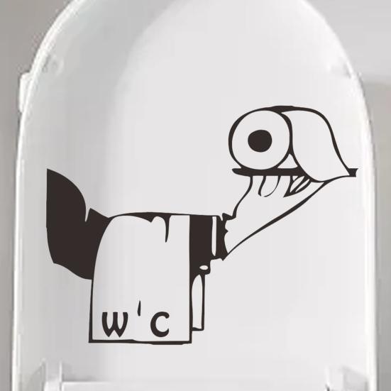 Держа рулон бумаги стикер для унитаза водонепроницаемый съемный самоклеящийся ПВХ гостиная ванная комната настенное искусство крышка унитаза украшение наклейка