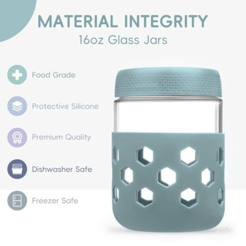 4/6pcs Airtight Lids Oats Containers Wide Mouth Meal Prep Jars New Food Storage Bottle Kitchen Use