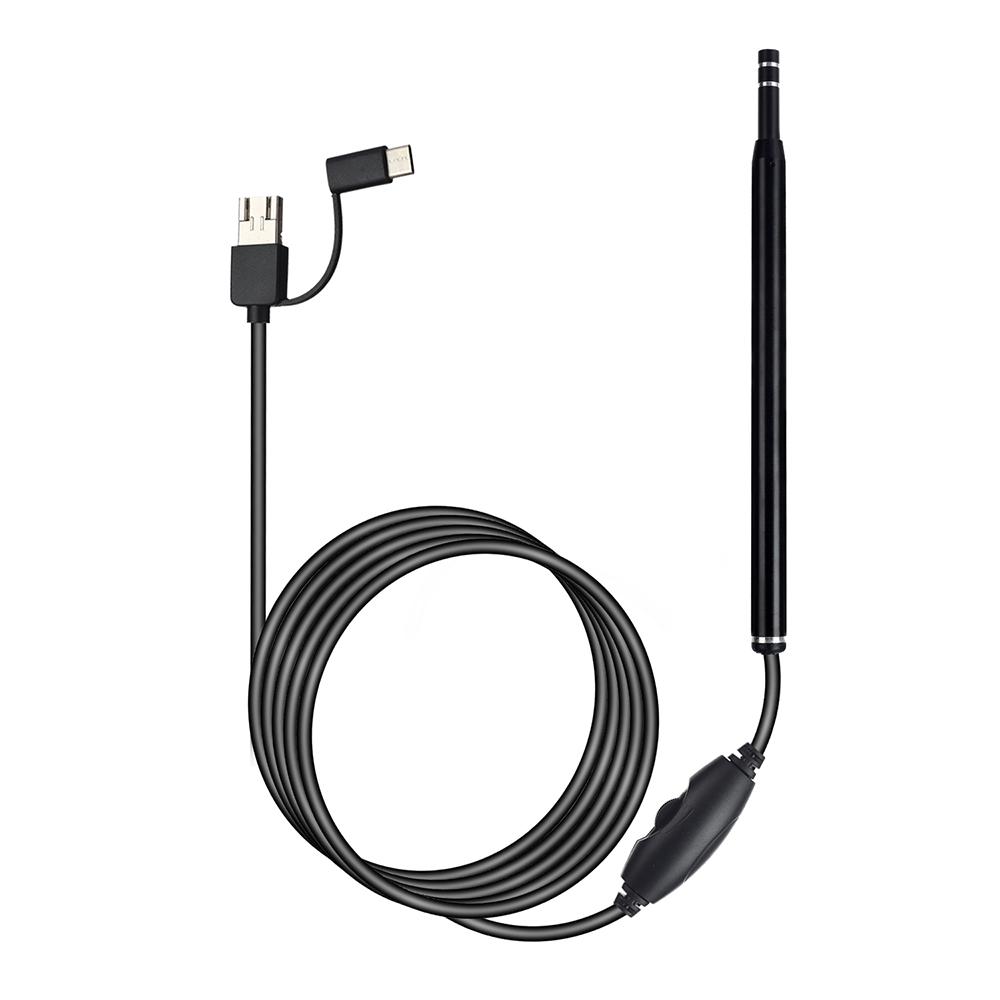 3 in 1 Visual Earpick Otoscope Endoscope with 5.5mm Camrea Lens Ear Cleaning Tool Built in 6 Adjustable Led Lights