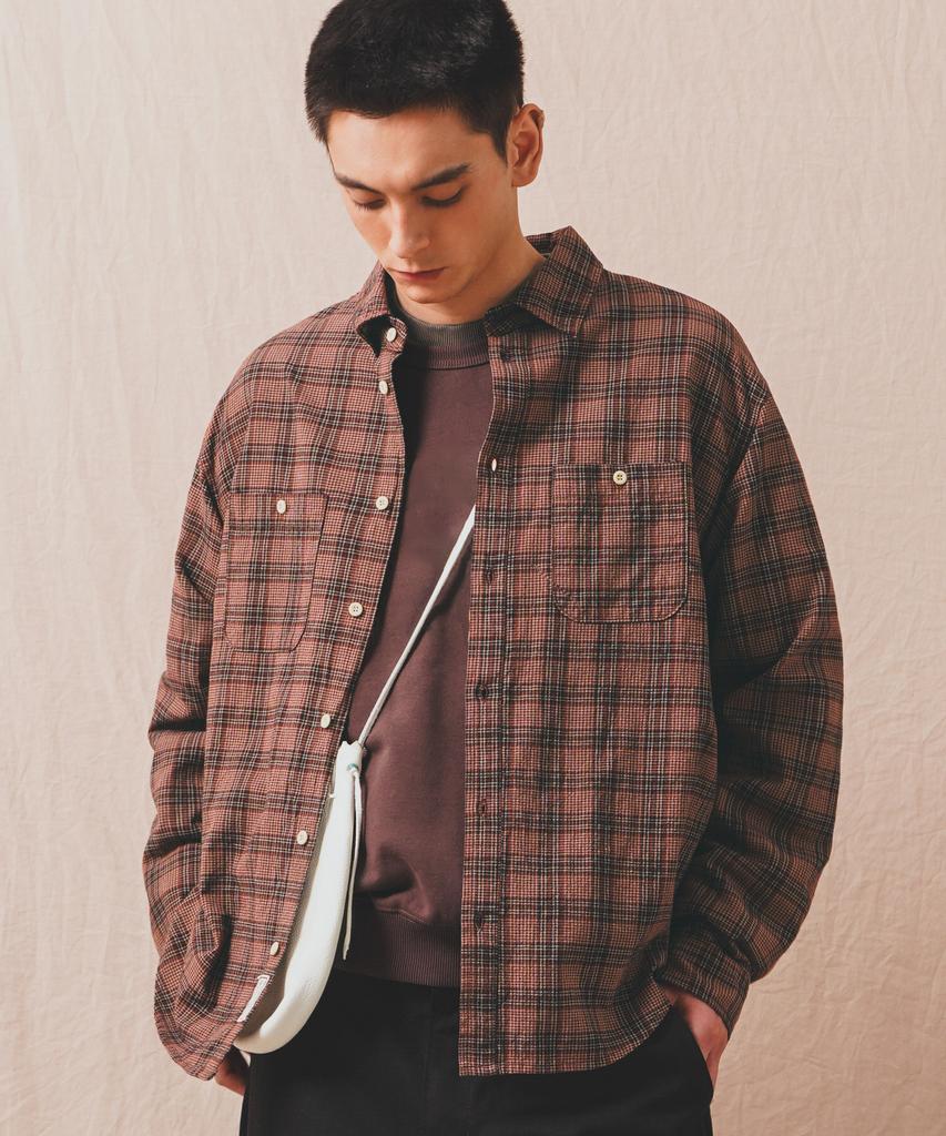 PERSTEP Downtown Check Shirt Burgundy Juls4681