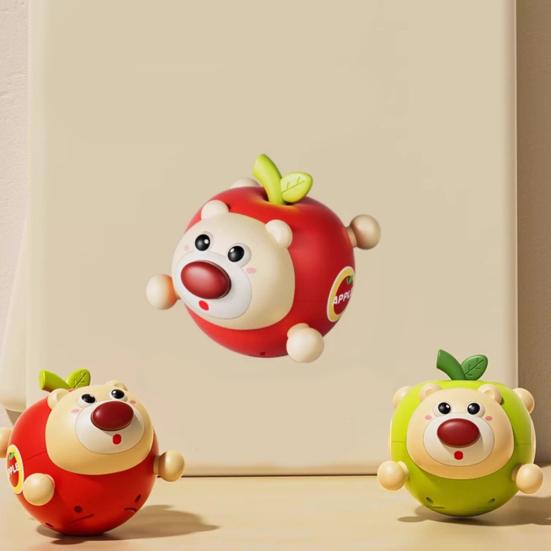 Yousheng Baby Tumbler Toy with Bell Animal Shaped Roly-Poly Teether Early Learning Sensory Toy for 6+ Months Infants