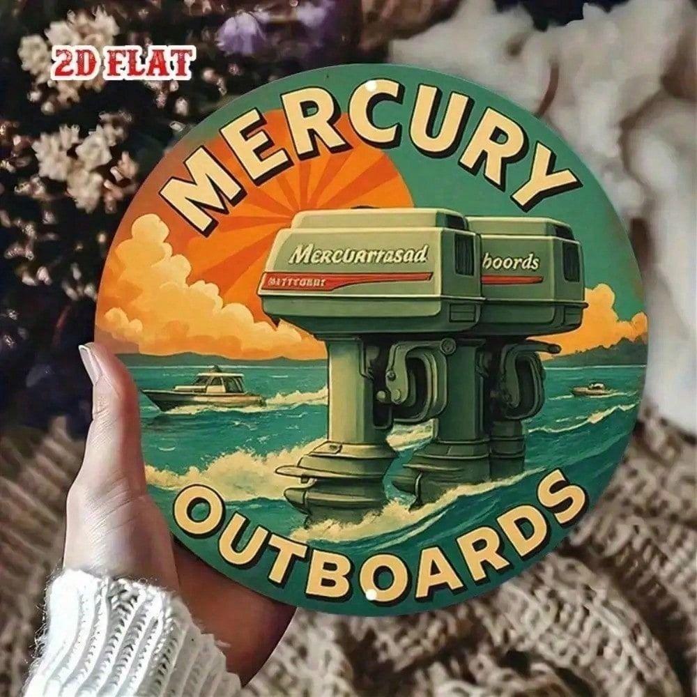 Винтажный металлический знак для настенного декора Mercury Outboards 20x20 см Ретро Декор для бара