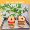 Creative Plush Adorable Hamburger Dog Keychain Cute Stuffed Toy Keyring For Students