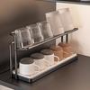 Carbon Steel Drain Cup Holder Upside-Down Design Stable Base Quick Drying Cup Rack Tea Cup Organizer
