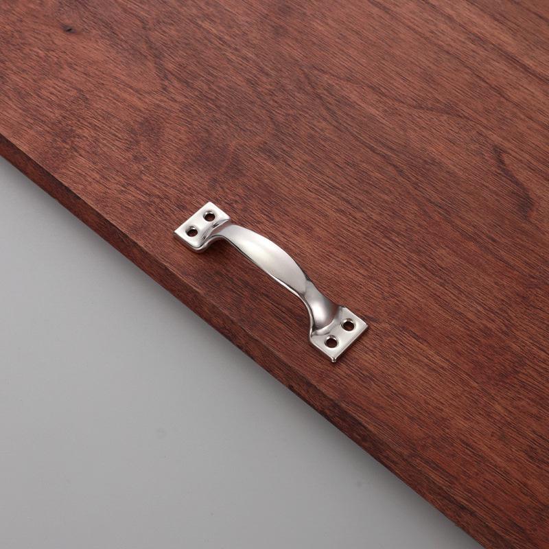 2Pcs/Pack Door Lock 3/4/5/6 Inch Garage Silver Knob Hardware Pull DIY Handle Furniture Bow-shaped Stainless Steel