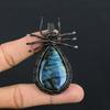 Labradorite Pendant, Handmade Gemstone 999 Copper Wire Wrapped Pendant Antique Jewelry, For Gift Silver Jewelry