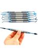 Dental Composite Resin Filling Resin Head Restoration Set Tools Spatula Titanium 6pcs Blue