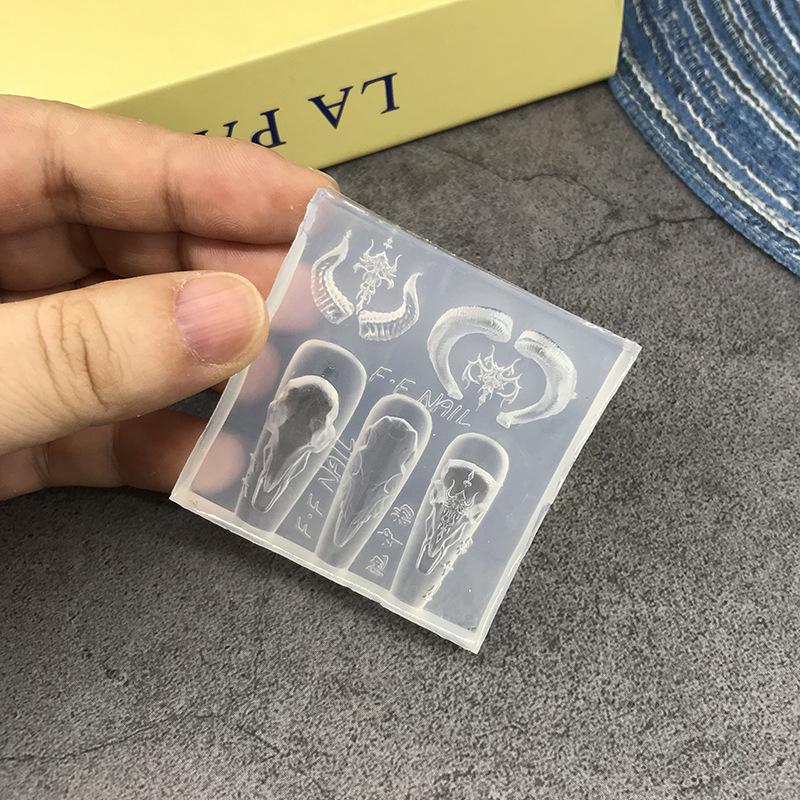 Силиконовая 3D форма для овечьей головы, форма для нейл-арта, шармы для ногтей, инструмент для маникюра, форма для ногтей, форма для DIY поделок, украшение для ногтей, салонный расходный материал