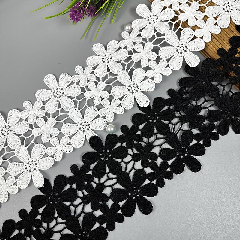 2Yards Exquisite Lace Cotton Embroidery Ribbon Lace Trim Skirt Sewing Accessories Clothing Decorative Materials High Quality New