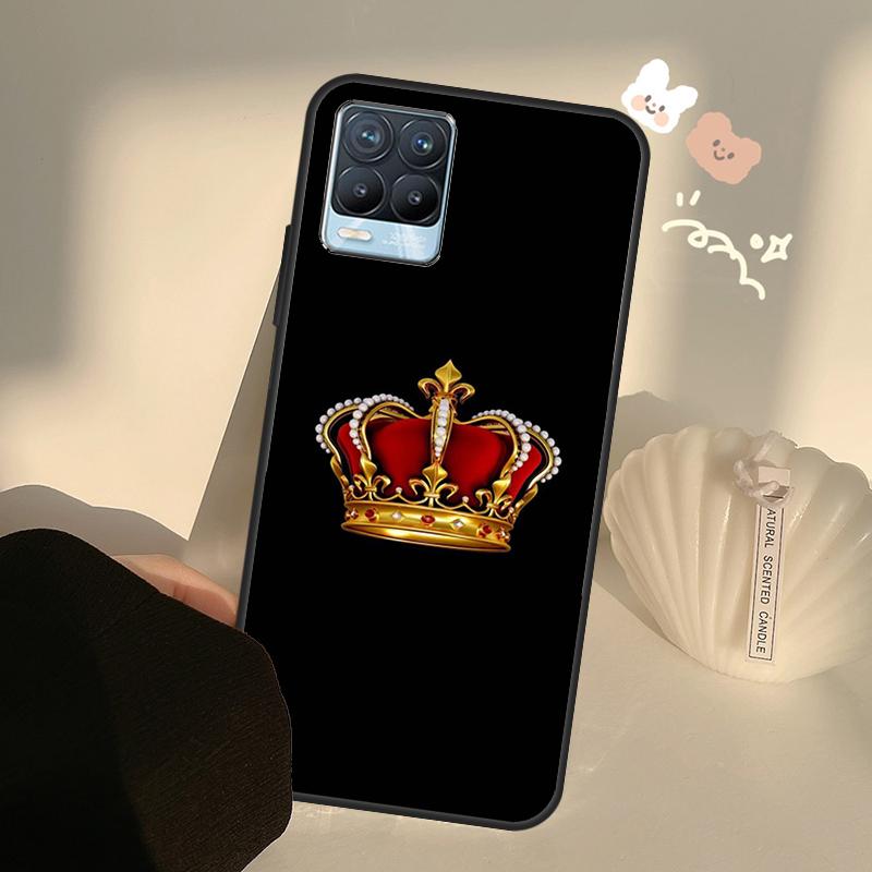 Чехол с короной Короля и Королевы для Realme C55 C63 C61 C51 C53 C25 C65 C67 C71 C75 11 12 13 14 Pro Plus GT6 GT7 15 Pro