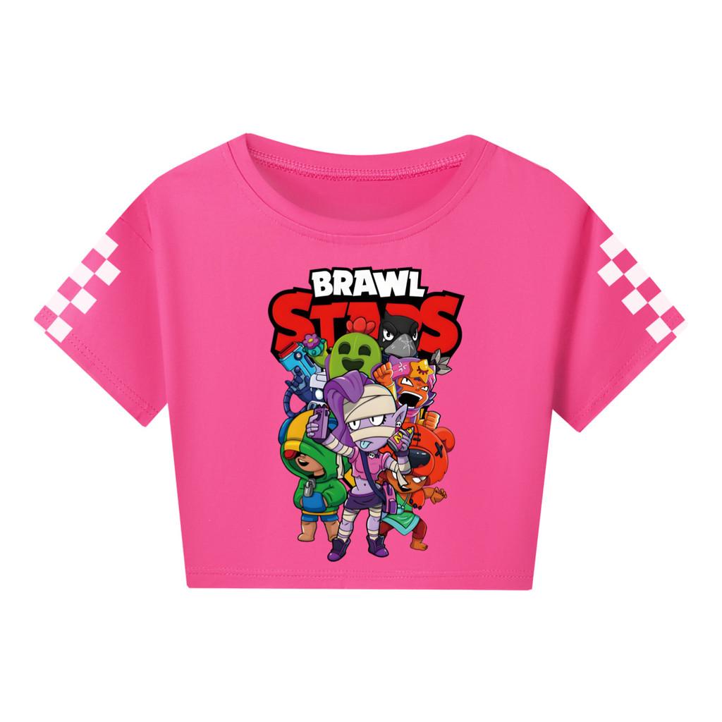 4094 Детская футболка с принтом Brawl Stars для девочек, с короткими рукавами