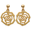[J0067] - Позолоченные серьги «Флора» - 20x13 мм