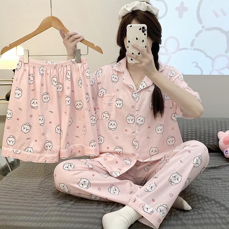 Пижама с коротким рукавом Chiikawa Usagi - Милая летняя домашняя одежда в японском стиле для женщин