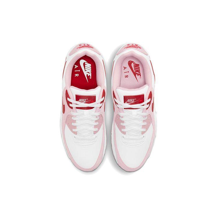 Nike Женские кроссовки Air Max 90 Love Letter White University-Red Tulip-Pink DD8029-100