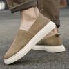 Fashion Hot Selling Men's Suede Leather Shoes Massage Soles Men's Loafers Flat Comfortable Outdoor Driving Shoes Europe America