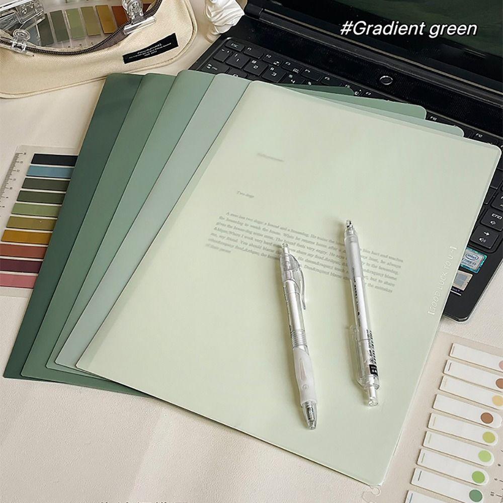 5PCS/Set Gradient Color A4 File Folder L-shaped Document Folder Creative Test Paper Clamp  Business