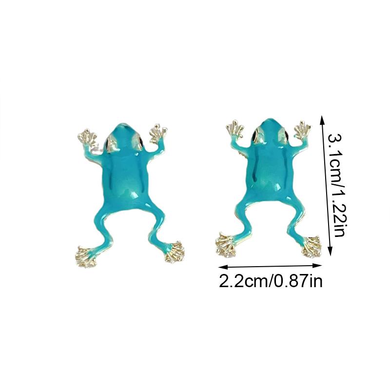 Одна пара персонализированных милых причудливых мультяшных новых колец в виде лягушки, сережек-клипс в виде лягушки