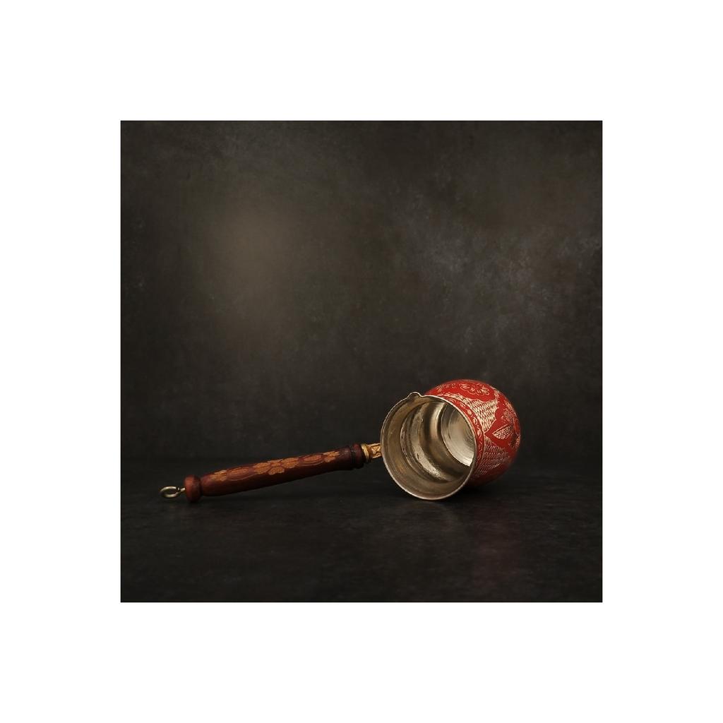 Толстый медный кофейник ручной работы с вышивкой на 6-7 человек