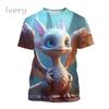 New Cute Dragon 3D Printed T-Shirt Funny Animal Tees Fashion O Neck Short Sleeve Dinosaur Unisex Streetwear Top Clothes Clothing