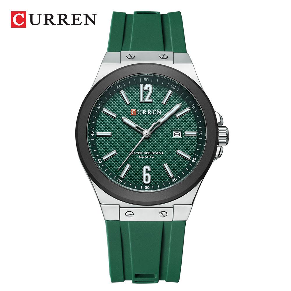 CURREN WristWatch Waterproof Chronograph Men Watch Top Brand Luxury White Silicone Original Male Clock All Clear Low Price 8442