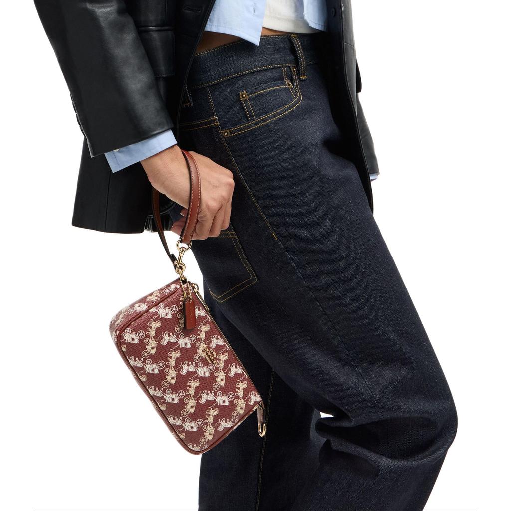 Coach Nolita 19 Новогодняя Коллекция Год Лошади Ограниченный Выпуск Принт с Каретой Металлические Акценты Сумка на Плечо из Искусственной Кожи Маленькая CDC37-IMWGD