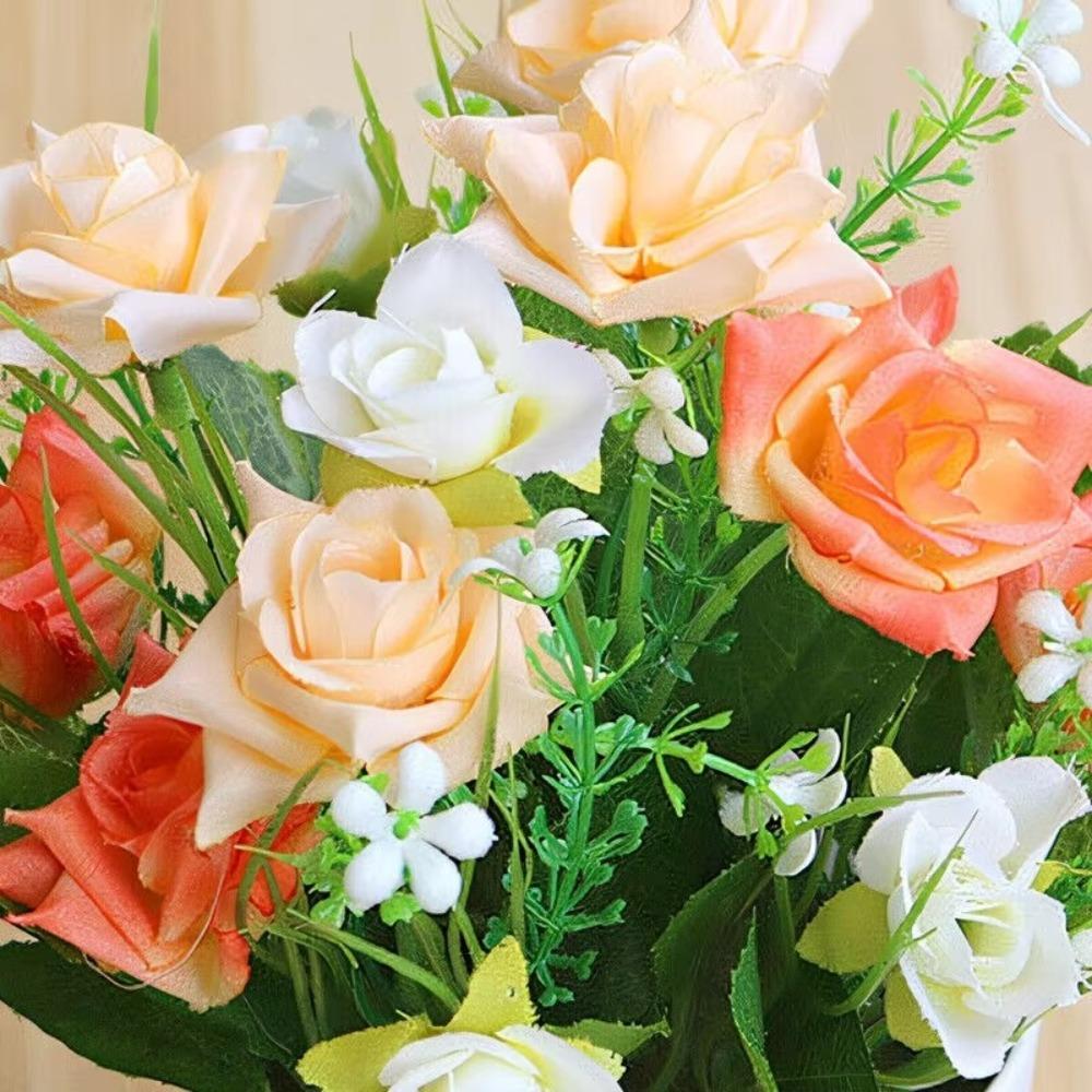 Пластиковое искусственное растение в горшке Роза Растение в горшке Симуляция Искусственные растения Украшение Уличное