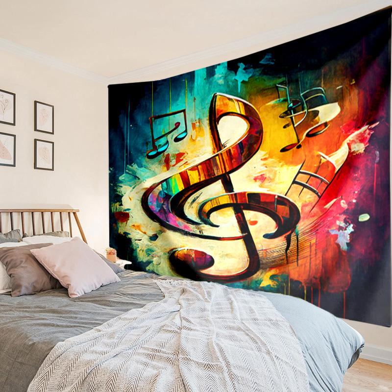 Music Notes Harmony Tapestry Room Decoration Wall Hanging for Living Room Bedroom, dormitory, Birthday and Christmas gifts