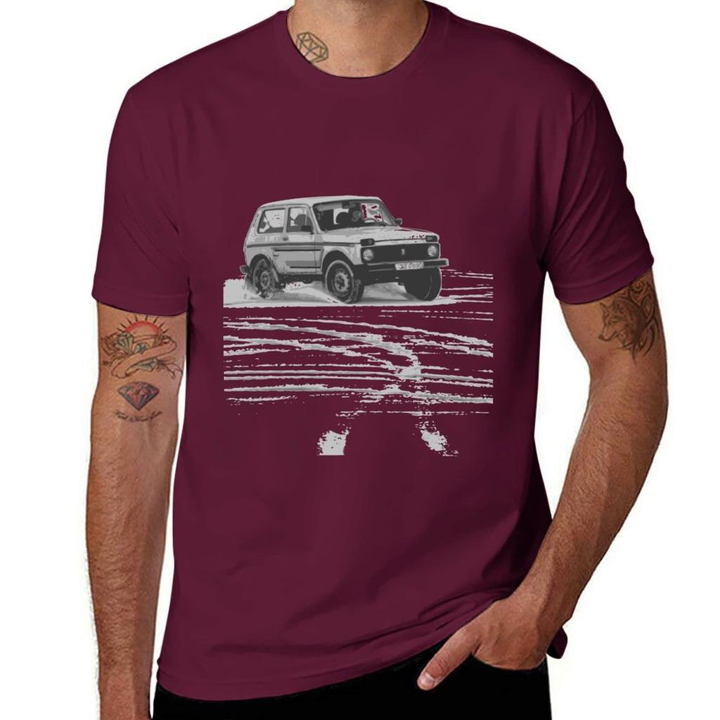 Футболка Lada Niva Дрифт Аниме Винтаж Мужская Одежда