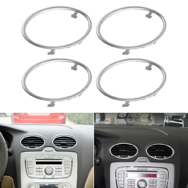 Air Conditioning Trim Outlet Decoration Vent Trim Circle Sticker for Automotive Stylish, Car Styling Visual Appeal 4pcs