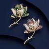 Painted Begonia Brooch Female Exquisite Temperament Flower Brooch Niche Design Pin Chinese Style Suit Accessories