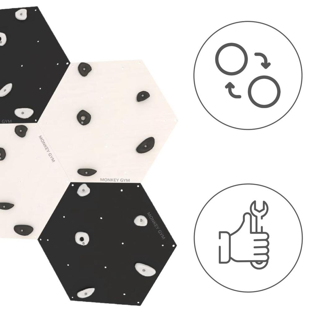 Куб для скалолазания 4 Белый и черный - Зацепы белые и черные