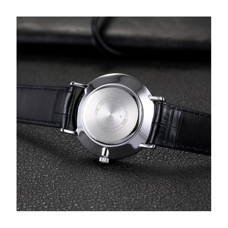 Casio Серия STANDARD Кварцевый механизм Кожаный ремешок Японские и корейские часы Мужские часы Серебристый циферблат MTP-VT01L-1B
