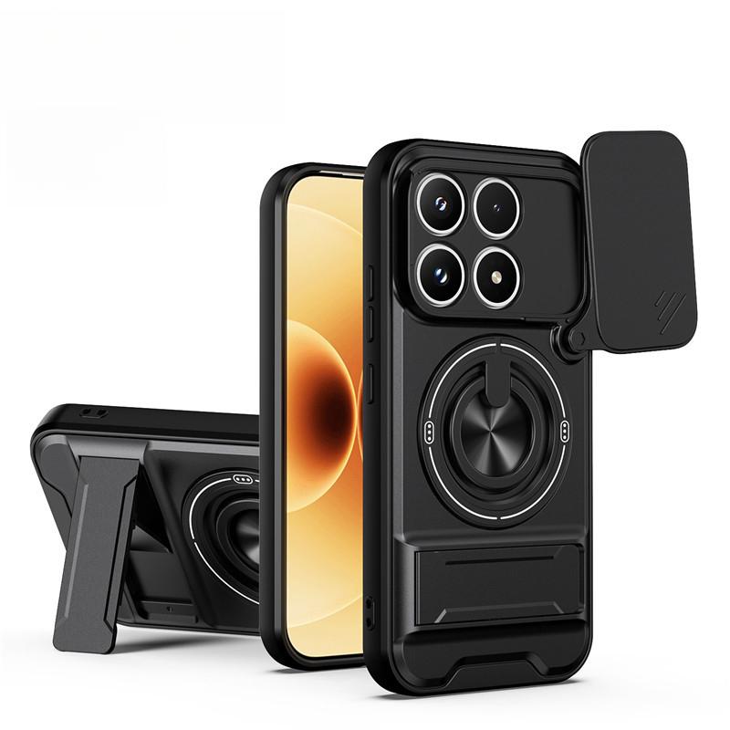 Для Xiaomi Poco F8 Ultra X8 Pro Max F8 Pro 17 Pro A7 Pro Чехол со сдвижной крышкой камеры Защита объектива с вращающимся на 360° кольцом-подставкой Ударопрочный Телефон
