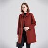 Fengxun Women's 100% Wool Double-Faced Mid-Length Coat