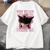 Футболки The Beast Inside Me для мужчин и женщин Милый забавный кот Смешной юмор Хлопок Короткий рукав Круглый вырез Футболка Мужская одежда