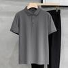 Turn-down Collar Business Casual Fashion T-Shirts Pullovers Temperament Simplicity Solid Button Short Sleeve Men's Clothing 2023
