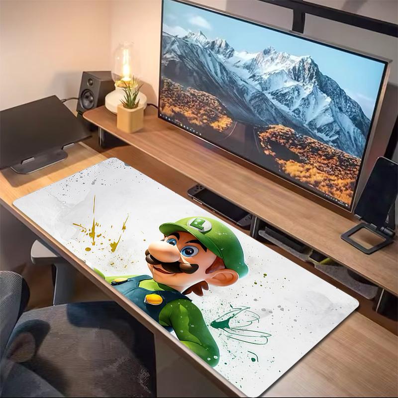 Luigi & Mario Car Trip Print Cushion Non-slip Laptop Tablet Big Mousepad XXL Mat Mini PC Playmat With Lock edge
