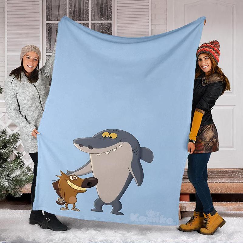 Zig Sharko Theme Printed Blanket Perfect For Couch Bed Travel Outdoor Use Machine Washable Cozy Durable