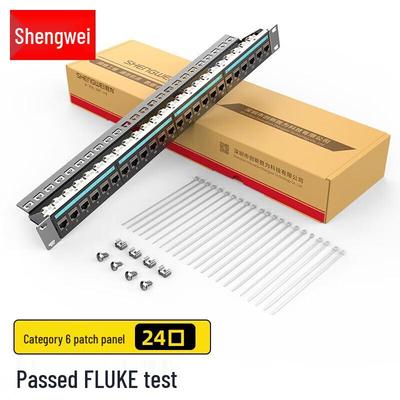 Экранированная патч-панель Shengwei Категории 6, 24 порта, 1U, для установки в стойку