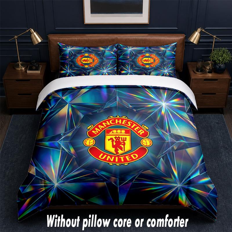 Дизайн Manchester United Постельное белье 1 пододеяльник + 2 наволочки Мягкое дышащее домашнее постельное белье