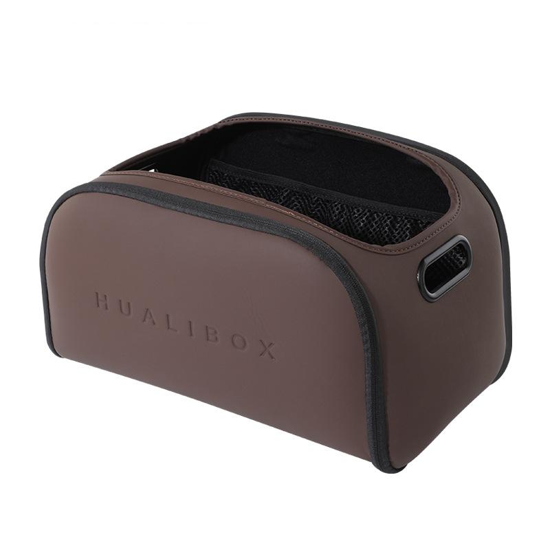 Luxury Leather Car Multi-Function Storage Box, Large Opening Passenger Seat Organizer, High-Capacity Trunk Storage Box