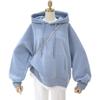 Women's Fleece-Lined Patchwork Hooded Sweatshirt - 2025 Autumn/Winter Korean Style Embroidered Loose Fit