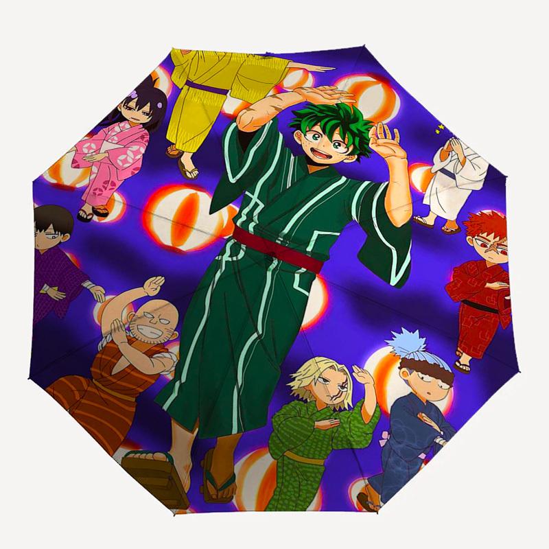 1 шт. Зонт для улицы My Hero Academia - Автоматическое открытие/закрытие, Портативная 3-складная конструкция с Кацуки Бакуго, Изуку Мидория, Цую Асуи и другими! Pe