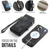 CaseMe Магнитный кожаный чехол-книжка для телефона iPhone 17 Pro Max 17 Air 16 16E 15 Plus 14 13 12 11 XS X XR SE 2022 Кошелек на молнии Задняя крышка с держателем для карт Coque