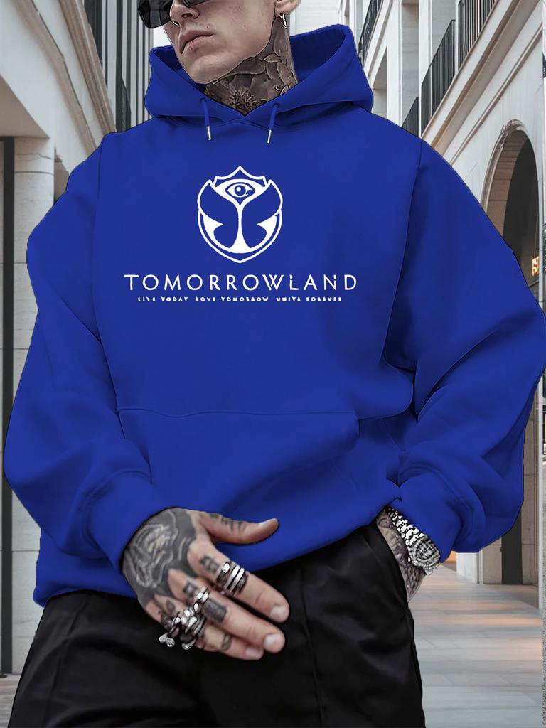 Мужская толстовка с графикой "TOMORROWLAND" - Повседневная толстовка-пуловер с длинным рукавом, классический крой, для осенне-зимнего повседневного ношения