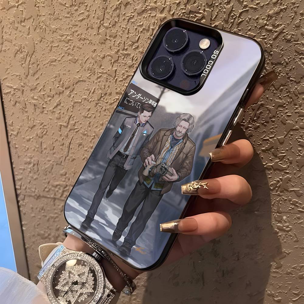 Игра C-Connor B-Стать человеком Для iPhone 17,16,15,14,13,12,11,Mini,Pro,E,SE4,XS,MAX Черный Ударопрочный Конфетный Матовый Чехол