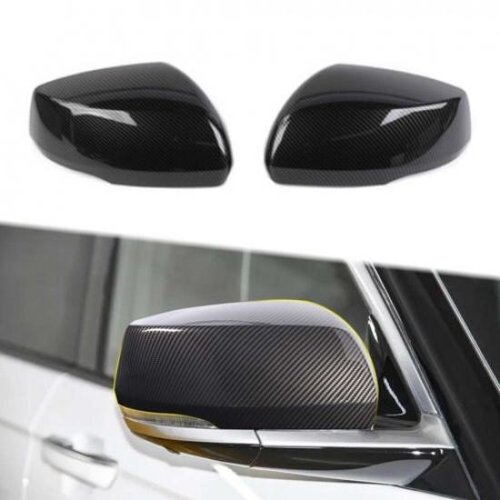 Carbon Fiber Side Door Rearview Mirror Cover Trims for Jeep Grand Cherokee +