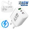 Зарядное устройство USB C 65 Вт GaN Зарядное устройство для быстрой зарядки PD Quick Charge 3.0 Type C Адаптер с вилкой EU UK для Samsung IPhone Xiaomi Oppo